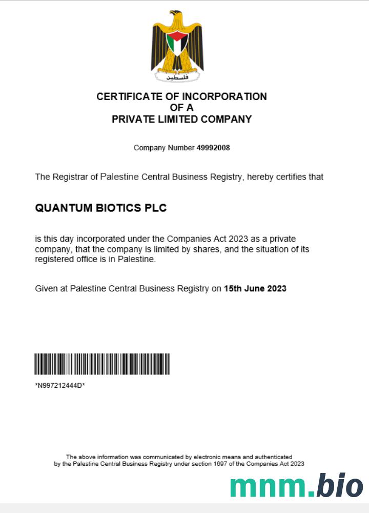 Palestyna business registration vcertyfikat Word i szablon PDF